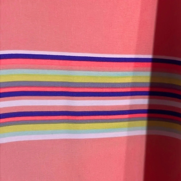 Gap Women's XL Pink Multicolor Striped V-Neck Tunic Long Sleeve Blouse NWOT - Picture 2 of 4